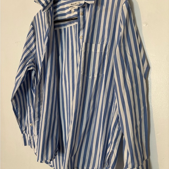 Madewell Oversized Ex-Boyfriend Shirt in Mullins Stripe Medium - Picture 3 of 7